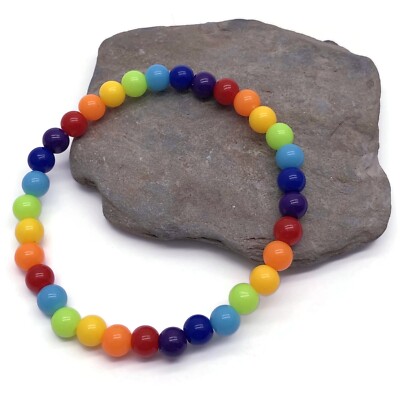 Braccialetto estivo arcobaleno, regolabile da 14 cm a 28 cm, braccialetto da surfista, accessorio boho, gioielli da spiaggia, unisex, braccialetto/cavigliera, OceanByTahlia - Italia