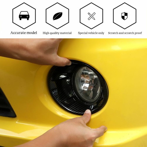 Cubierta de borde de luz antiniebla delantera para Chevrolet Camaro 2010-2013 ABS fibra de carbono - Imagen 5 de 8