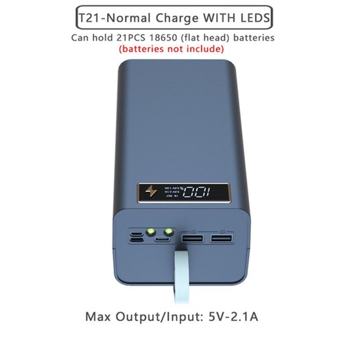 Removable per 21pcs 18650 Li-ion Battery Box Solderless Portable Power Bank Case - Foto 23 di 29