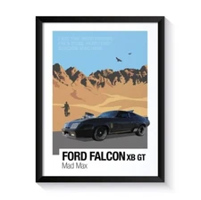 Ford Falcon, Mad Max, Famous Cars, Printable Poster, Wall Art For Movie Fans