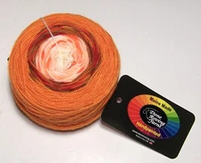 4oz Done Roving FROLICKING FEET TRANSITIONS HandPainted Merino Yarn ORANGE CRUSH