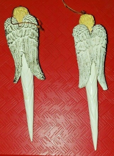 Lote de 2 adornos decorativos de Navidad de arpa para tocar ángeles - 51/2" de alto - Imagen 3 de 7
