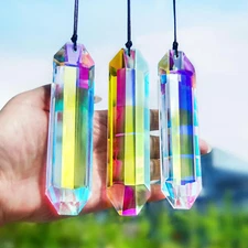 HDCRYSTALGIFTS 3 Pack 5" Crystal Suncatcher Prisms AB Rainbow Maker Window Decor