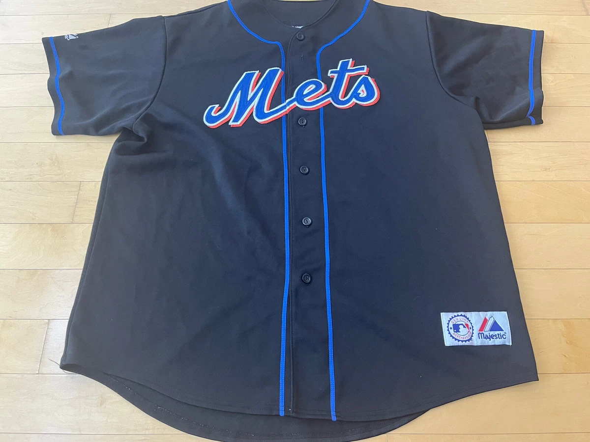 CARLOS BELTRAN # NEW YORK METS GENUINE MAJESTIC Black Stitched JERSEY SZ  2XL