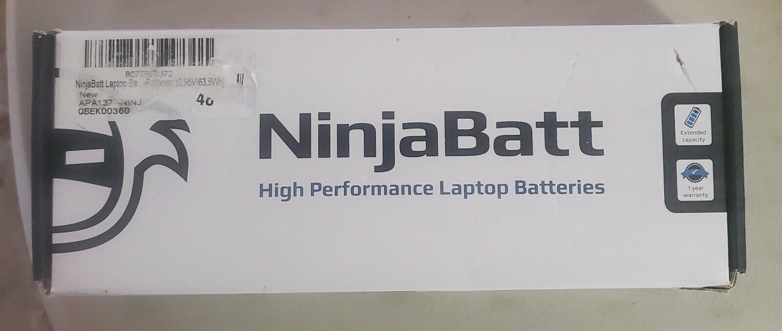 NinjaBatt Battery Laptop  APA1322-NINJ.  POLYMER/10.95V/63.5Whj