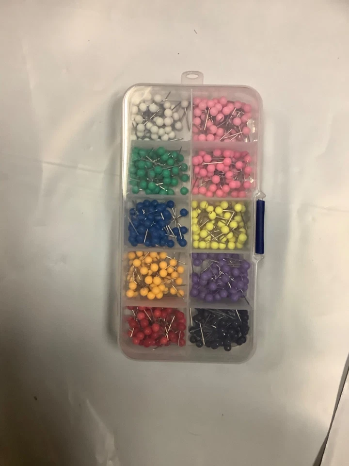 Ubrands 1000 Pieces map Push Pins Map Tacks Thumbtacks with Plastic Round - Image 2 of 2