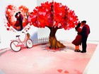 Origami Pop Cards Couple & Cherry Blossom Tree Happy Valentine's Day 3D Pop