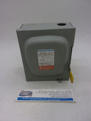 GU421N-CROUSE HINDS-GENERAL DUTY ENCLOSED SWITCH 30A,240V,3P,4W,FUSIBLE,NEMA 1