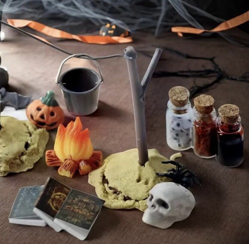 22 pcs Dollhouse Miniature Halloween Scenes Pumpkin Props witch Ornaments - Picture 2 of 12