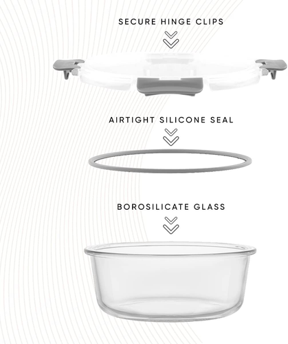Joyful 24Pc Borosilicate Glass Storage Containers with Lids. 12 Airtight Freezer - Picture 3 of 9