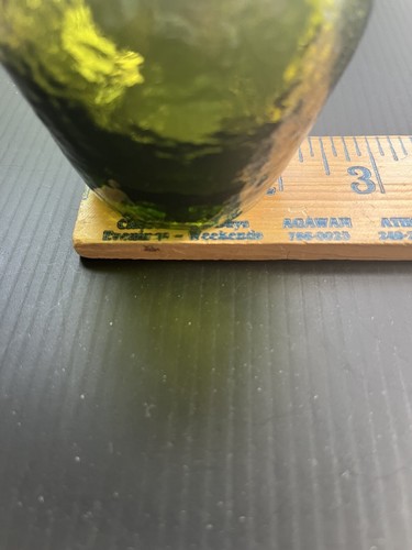 MCM MINI PITCHER DARK GREEN CLEAR APPLIED HANDLE ?RAINBOW OR PILGRIM GLASS - Picture 13 of 16