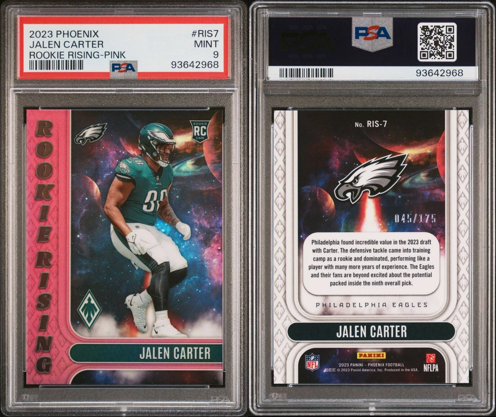 Jalen Carter Panini Phoenix Rookie Rising #RIS7 Pink