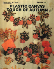 USED TOUCH OF AUTUMN FALL PUMPKINS  TURKEY PLASTIC CANVAS PATTERN LEAFLET