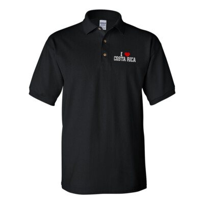 Polo Shirts for Men I Love Costa Rica Cotton Short Sleeves Golf Tees