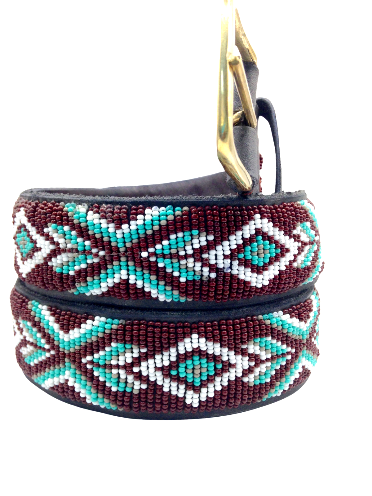 Handmade Maasai Beaded Leather Belt Ethnic Craft Kenya Size 32-46
