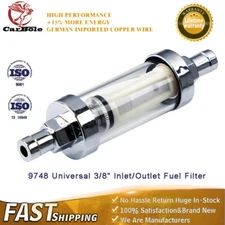 Universal 3/8" Inline Finish Petrol Clearview Inline Fuel Filter In & Out #9748