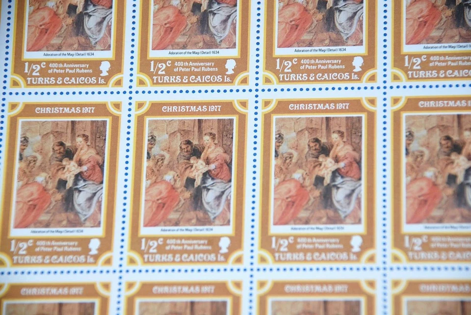 RUBENS Painting Turks & Caicos Islands MNH SC 331 full Sheet of 50 - Image 2 of 2
