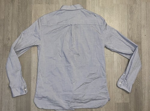 ALLSAINTS Redondo Ramskull Oxford Shirt Large Gray Button Down Long Sleeve - Picture 15 of 16