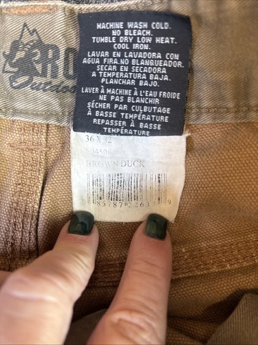 Rocky Outdoor Gear Carpenter Jeans Men’s Size 36x32 Brown Duck Work Wear FLAWED - Picture 12 of 13