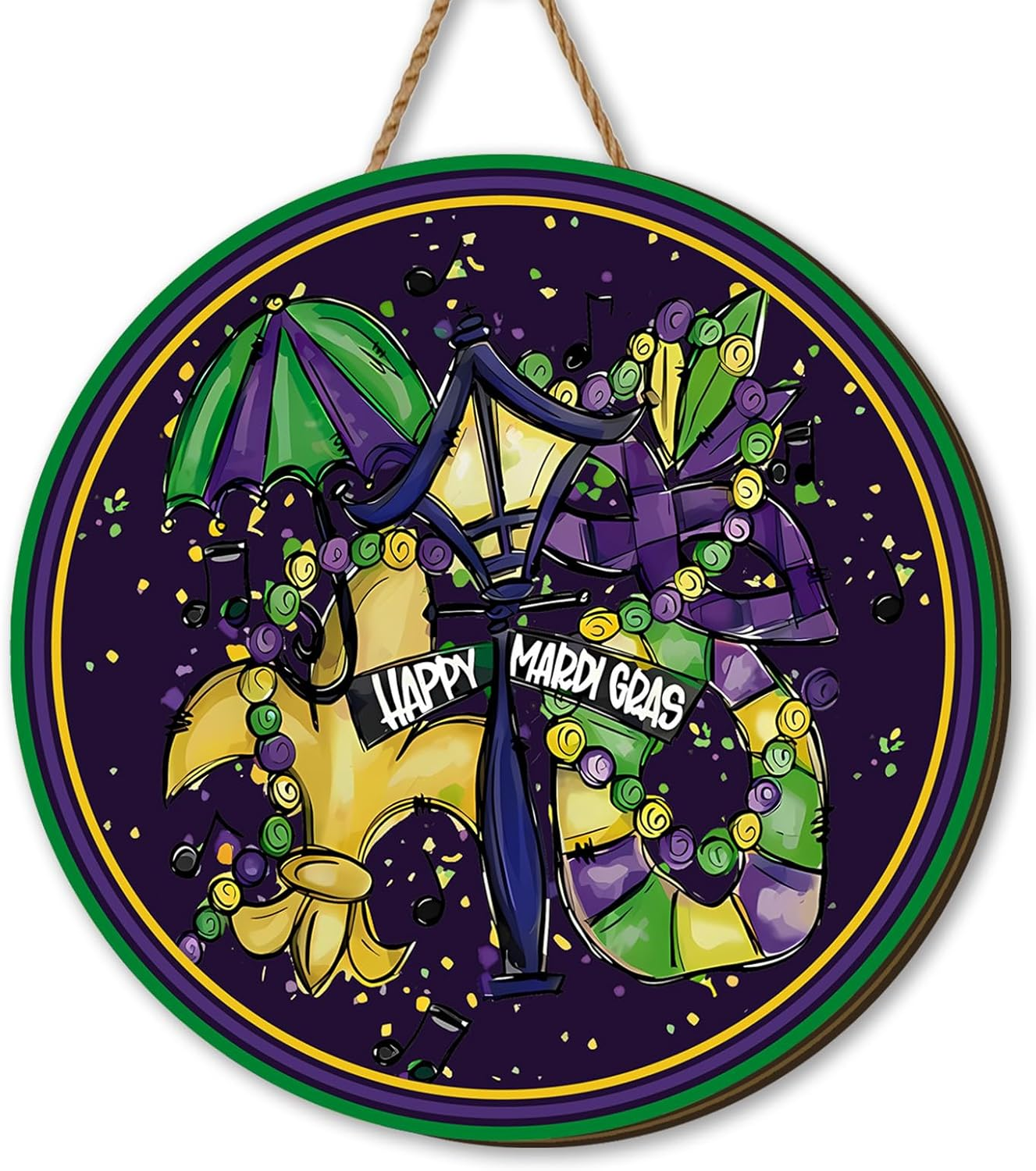 Mardi Gras Decorations New Orleans Brazi Carnival Hanging Sign Fat Tuesday Door
