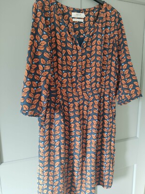 Women's Ladies Seasalt Bunting Dress Tunic Size 16 Leaf print