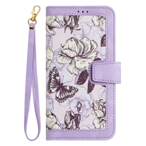 For Samsung Galaxy S25 Ultra/S24+/S23 Floral Pattern Crossbody Flip Wallet Case - Picture 83 of 85