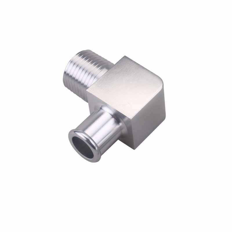 Fit SBC BBC Chrome Aluminum 90 Degree Heater Hose Fitting 1/2" NPT to 5 ...