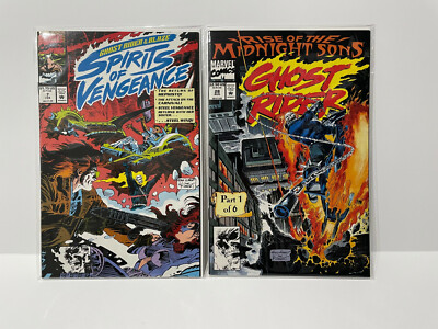 Ghost Rider #28 Key 1st Midnight Sons Marvel 1992 2 Autographs + GHOST RIDER 7 