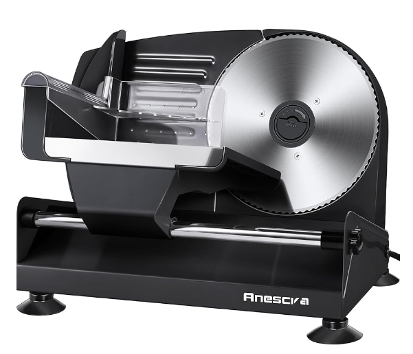 Meat Slicer Anescra 200W Electric Deli Food Slicer 7.5in Blade Black