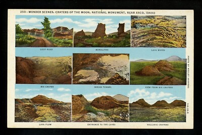 Idaho ID postcard Arco Craters of the Moon National Monument multiple views