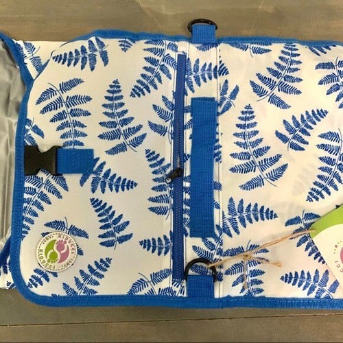 Almohadilla cambiadora de pañales para bebé Kiducci azul hoja blanca - Imagen 7 de 8
