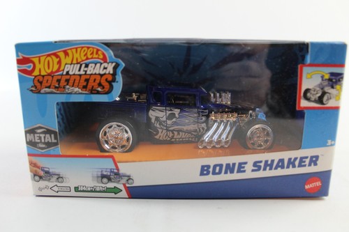 NEU Hot Wheels Pull-Back Speeders Druckguss Knochen Shaker blau Neu im Karton