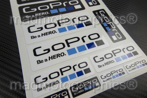 Fotocamera GoPro Hero 3 4 8 9 set decalcomanie 4,7 x 6,3 pollici lenzuolo adesivi bici surf climb - Foto 2 di 2