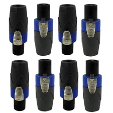 8Pcs Pole Conductor Speakon Cable Male Connector End For PA Speaker Loudspeakers