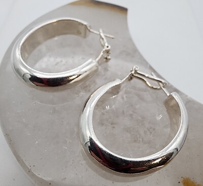 SILVER925 WIDE HOOP EARRINGS /シルバー/ピアス Sterling Silver 925 Wide 1.25 x 1