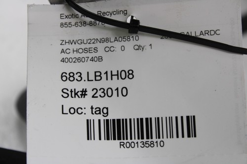 Lamborghini Gallardo, Coupe, Spyder, AC Hose, Used, P/N 400260740B - Picture 5 of 5