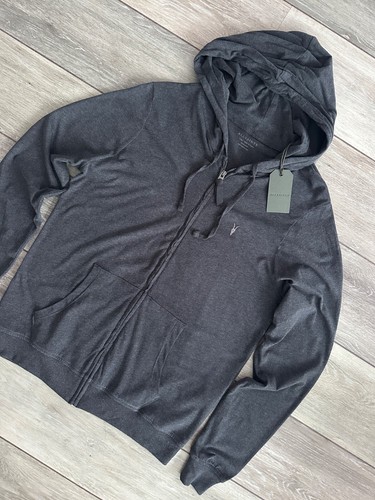 ALL SAINTS CHARCOAL MARL "BRACE" ZIP HOODY SWEATSHIRT TOP - LARGE - NEW & TAGS - Picture 11 of 11