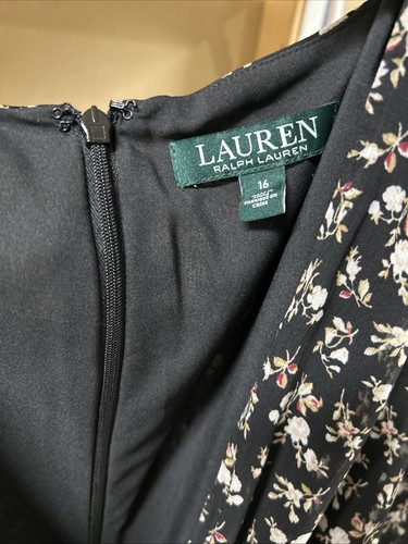 Mid Century Ralph Lauren Long Sleeved Maxi Floral Print Dress With Tie Belt 16 - Picture 4 of 13