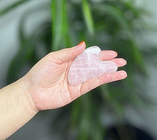 Natural Stone Gua Sha Face Sculpting Tool Crystal Facial Massage and Healing Oil - Picture 3 of 8
