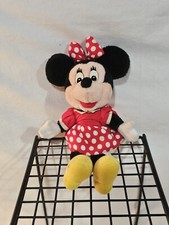 Vintage 80s Disney Minnie Mouse Plush Toy Felt Eyelashes 12" Disneyworld