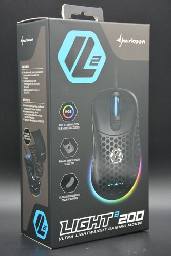 Sharkoon Light² 200 Gaming Maus optisch 16000dpi USB 6 Tasten schwarz OVP NEU
