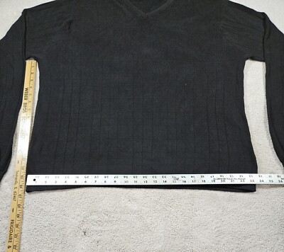 Cezani Mens Size XXL Sweater Fine Silk Cotton Blend Black | eBay