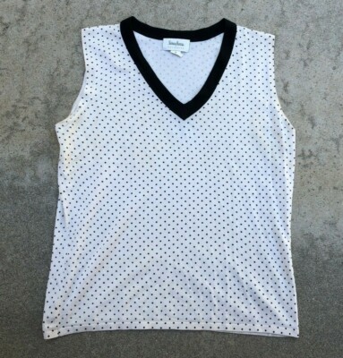 Neiman Marcus Exclusive Women's Silk Blend Polka Dot Tank Top | Medium