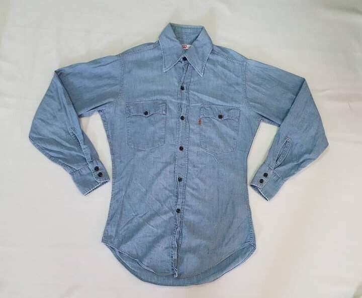 Rare Vintage Levis 60s Chambray Shirt Orange Tab Denim Jeans Rare Vintage Levis 60s Chambray Shirt Orange Tab Denim Jeans