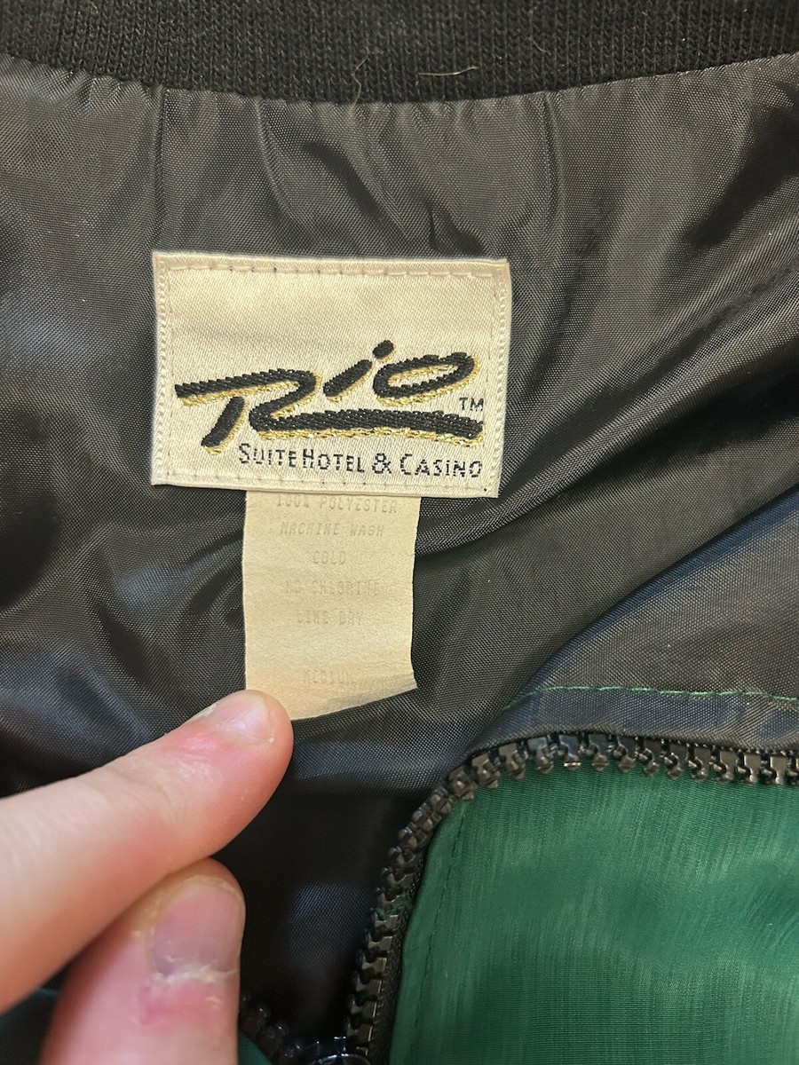 Veste Vintage Rio Casino Las Vegas Irisée Verte - Taille M, Polyvalente Pour Toutes Les Saisons