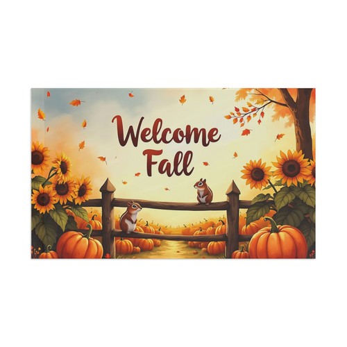 Outdoor Flagge, Herbst Kürbis und Eichhörnchen Flagge, Herbst Garten Banner, Willkommen Flagge - Bild 2 von 16