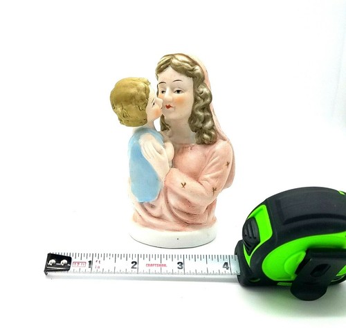 Vintage Ceramic Madonna Mary Baby Jesus Religious Figurine Mantel Shelf Estate - Picture 2 of 9