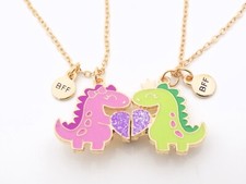 Best Friends Necklace Set - Matching Dinosaurs Gift for Bestie BFF Sisters Gift