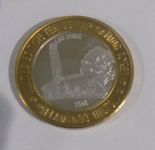 Flamingo Hilton $10 Gaming Coin Token 1946 Las Vegas NV .999 Fine Silver - Picture 2 of 2