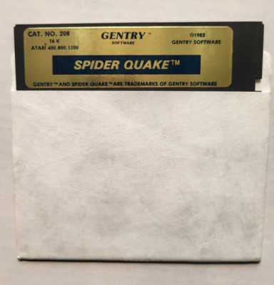 VERY RARE Spider Quake by Gentry Software Atari 400/800 Disk Only 1983